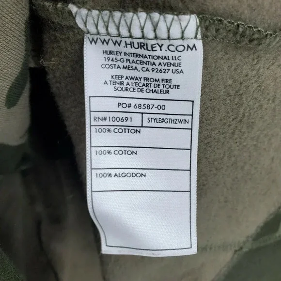 Hurley Women's Winchester Camo Double Breasted Jersey Hooded Jacket Size S‎ - Picture 6 of 9